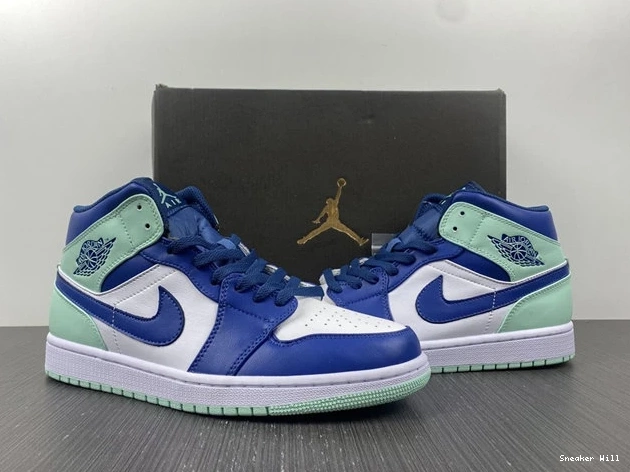 Jordan1 Mid Fashionable 487 Mint Mystic Navy Foam 5334 554724- 0603